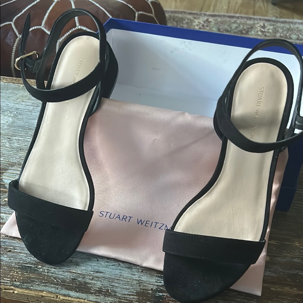 Stuart Weitzman black suede Sandals 7.5